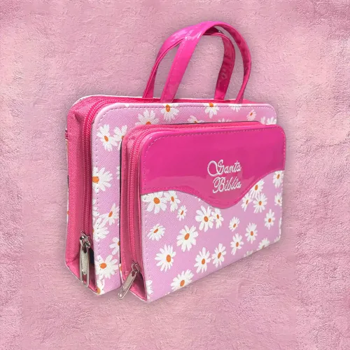 Funda para Biblias - Rosa con margaritas