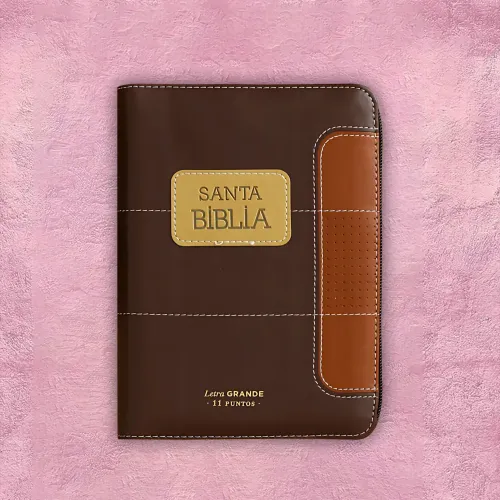 Biblia Mediana - Marrón textura piel