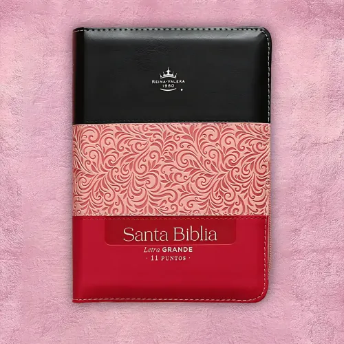 Biblia Mediana - Rojo, rosado y negro (Tri-Tonal)